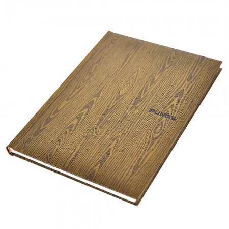 Cuaderno de tapa dura de papel de arte de madera brillante
